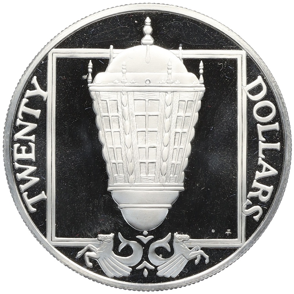 20 долларов 1985 года Британские Виргинские острова «Сокровища затонувших кораблей — Корабельный фонарь» — Фото №1