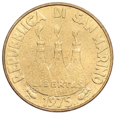 20 лир 1975 года Сан-Марино «Любовь у животных» — Фото №2