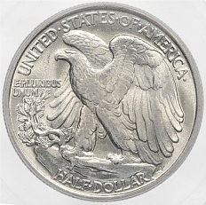 1/2 доллара (50 центов) 1943 года США — в слабе PCGS (MS65) — Фото №2