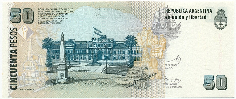 50 песо 2011 года Аргентина — Фото №2