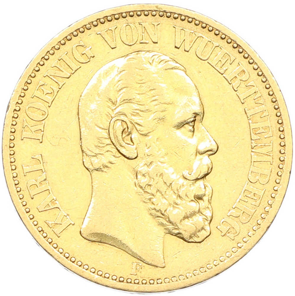 20 марок 1872 года Германия (Вюртемберг) — Фото №1