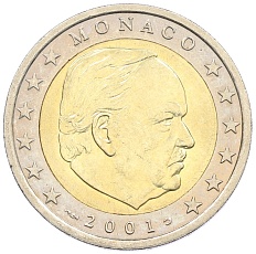 2 евро 2001 года Монако — Фото №1