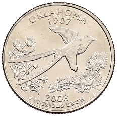 1/4 доллара (25 центов) 2008 года P США «Штаты и территории — Оклахома» — Фото №1