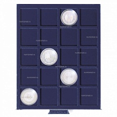 Кассета "SMART" на 20 квадратных ячеек для хранения и презентации монет диаметром 41 мм, LEUCHTTURM, 334107 — Фото №1