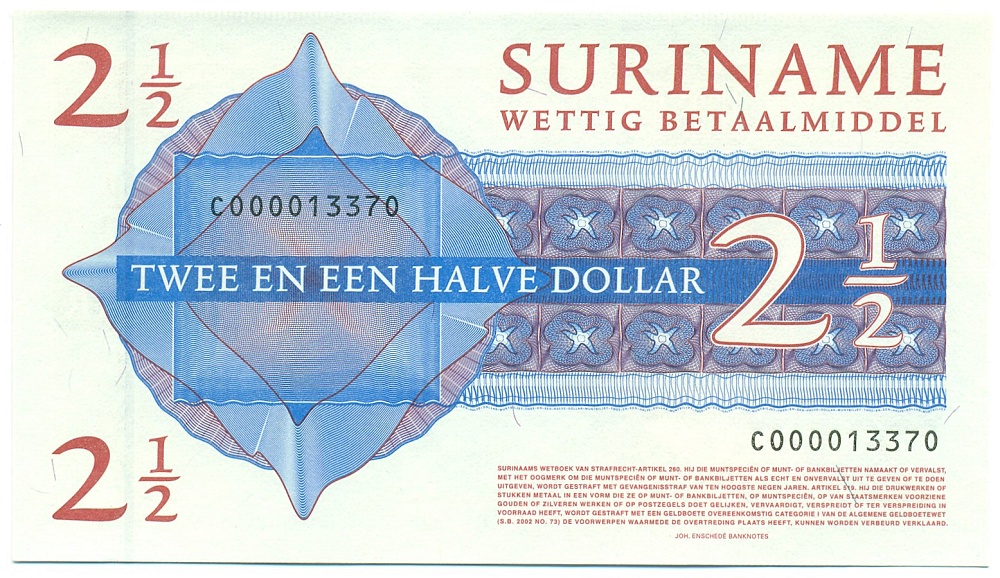 2 1/2 доллара 2004 года Суринам — Фото №2