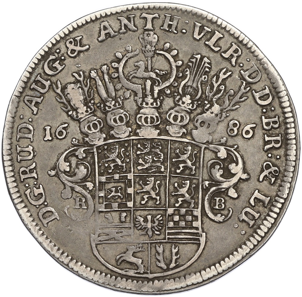1 талер 1686 года Брауншвейг-Вольфенбюттель (Антон Ульрих) — Фото №2