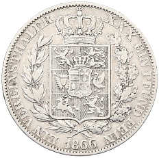 1 союзный талер 1866 года Ольденбург — Фото №2