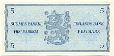 5 марок 1963 года Финляндия — Фото №2