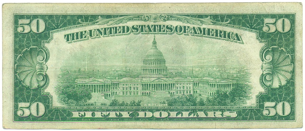50 долларов 1934 года США (Пенсильвания — Филадельфия) — Фото №2