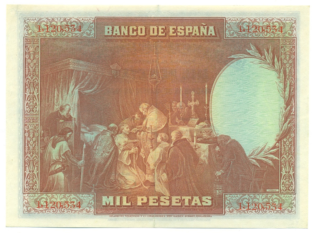 1000 песет 1928 года Испания — Фото №2