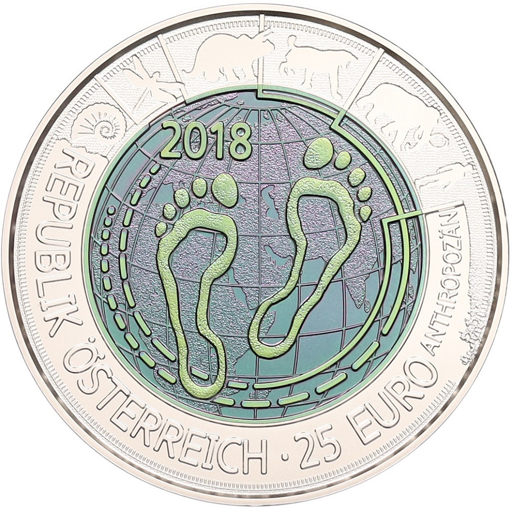 25 евро 2018 года Австрия «Антропогенез» — Фото №2
