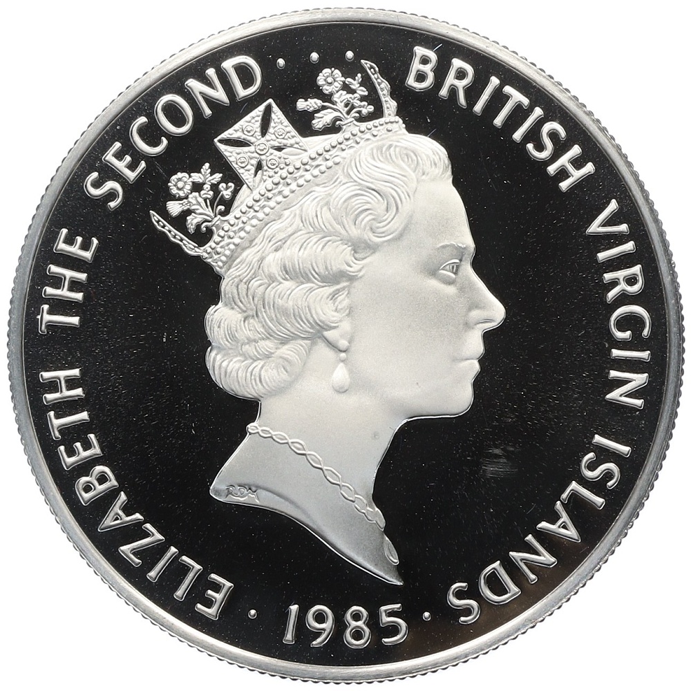 20 долларов 1985 года Британские Виргинские острова «Сокровища затонувших кораблей — Фарфоровая бутылка» — Фото №2