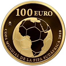 100 евро 2009 года Испания «Чемпионат мира по футболу 2010 в ЮАР» — Фото №1