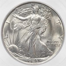 1/2 доллара (50 центов) 1943 года США — в слабе PCGS (MS65) — Фото №1