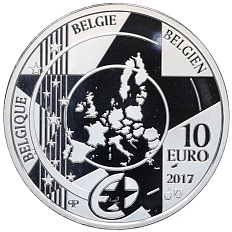 10 евро 2017 года Бельгия «Центральный вокзал Антверпена» — Фото №2