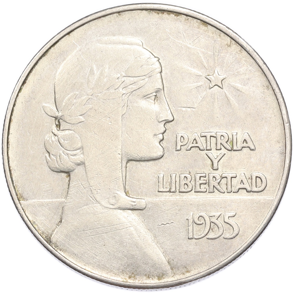 1 песо 1935 года Куба — Фото №1