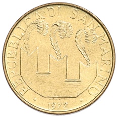 20 лир 1972 года Сан-Марино — Фото №2