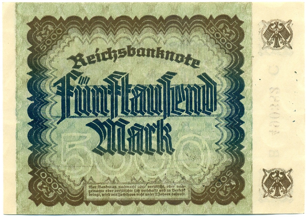 5000 марок 1922 года Германия — Фото №2