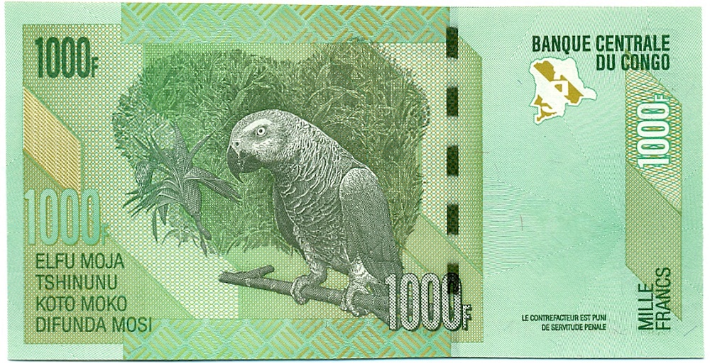1000 франков 2013 года Конго (ДРК) — Фото №2