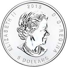 5 долларов 2015 года Канада «Хищники — Виргинский филин» — Фото №2