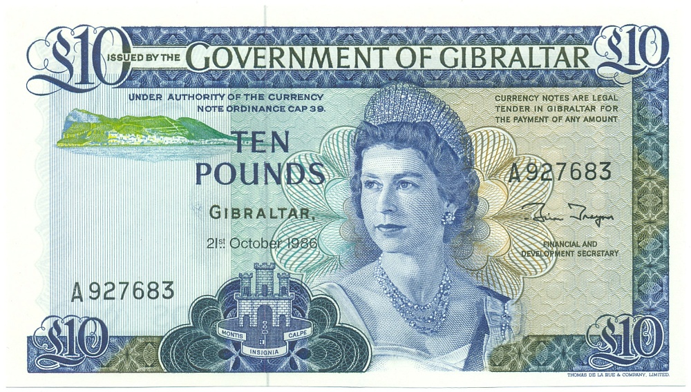 10 фунтов 1986 года Гибралтар — Фото №1