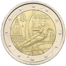 2 евро 2006 года Италия «XX зимние Олимпийские Игры 2006 в Турине» — Фото №1