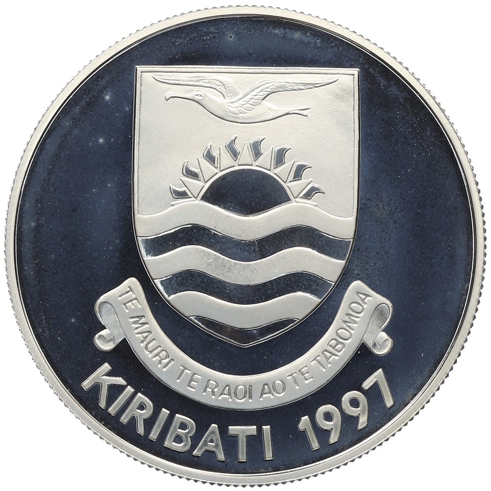 5 долларов 1997 года Кирибати «Королева Елизавета (Королева-мать) — Семейная резиденция Виндзорский замок» — Фото №2