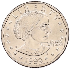 1 доллар 1999 года P США «Сьюзен Энтони» — Фото №1