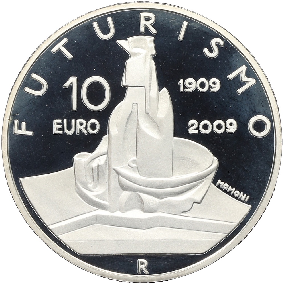 10 евро 2009 года Италия «100 лет Футуризму» — Фото №1