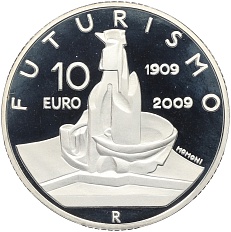 10 евро 2009 года Италия «100 лет Футуризму» — Фото №1