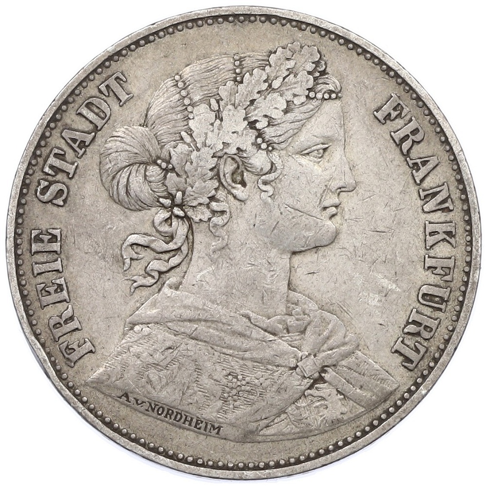 1 союзный талер 1864 года Франкфурт — Фото №1