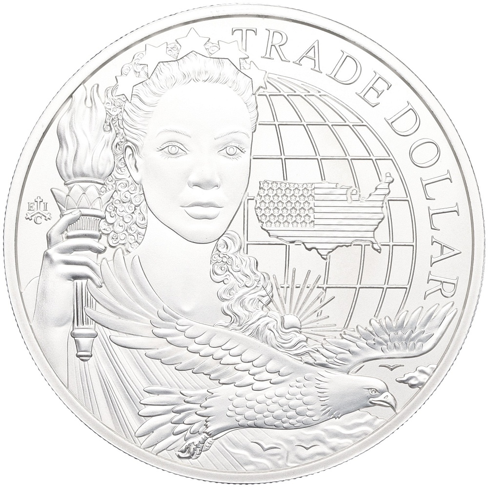 1 фунт 2023 года Остров Святой Елены «Торговый доллар США» — Фото №1
