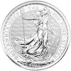 2 фунта 2023 года Великобритания «Британия» (Портрет Карла III в короне) — Фото №1