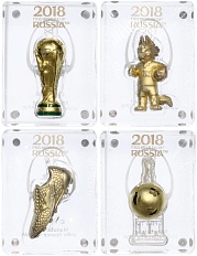 Набор памятных медалей (жетонов) 2018 года Китай «Чемпионат мира по футболу 2018 в России» — Фото №1