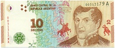 10 песо 2016 года Аргентина — Фото №1