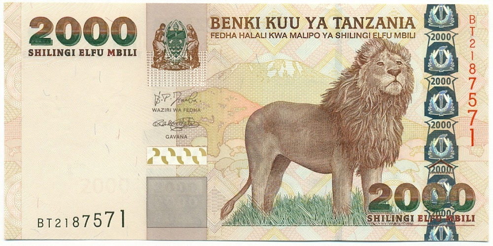 2000 шиллингов 2003 года Танзания — Фото №1