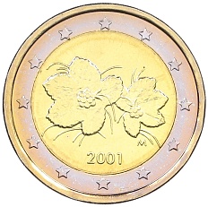 2 евро 2001 года Финляндия — Фото №1