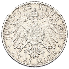 2 марки 1914 года Германия (Вюртемберг) — Фото №2
