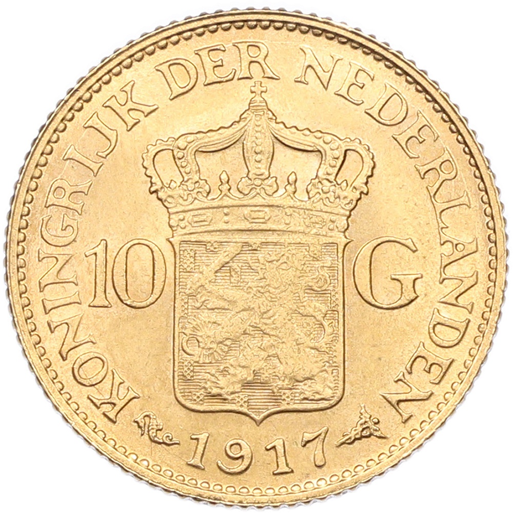 10 гульденов 1917 года Нидерланды — Фото №1
