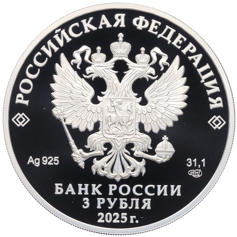 3 рубля 2025 года СПМД «100 лет Всероссийскому обществу слепых» (в буклете) — Фото №2