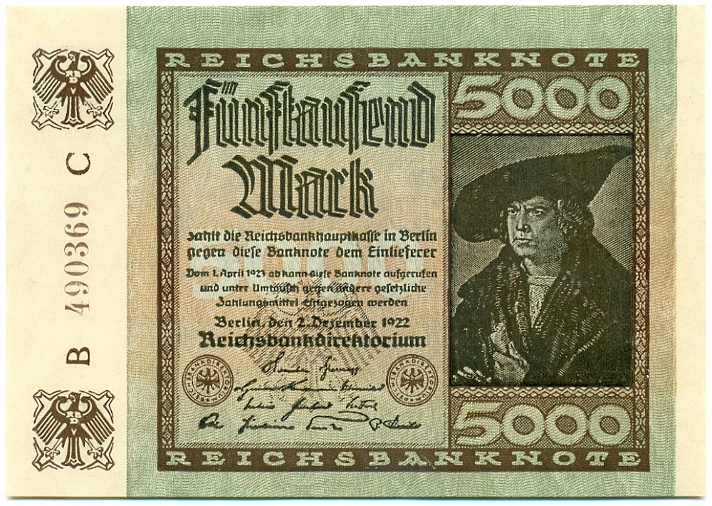 5000 марок 1922 года Германия — Фото №1