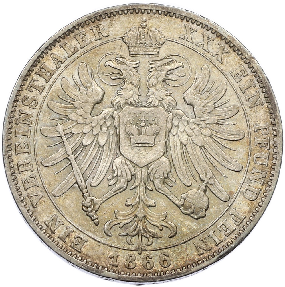 1 союзный талер 1866 года Шварцбург-Рудольштадт — Фото №2