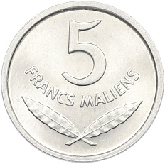 5 франков 1961 года Мали — Фото №2