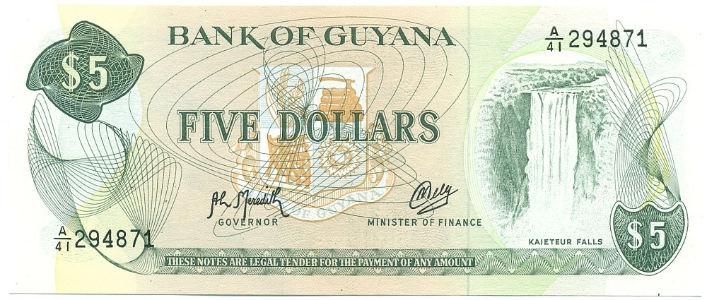 5 долларов 1992 года Гайана — Фото №1