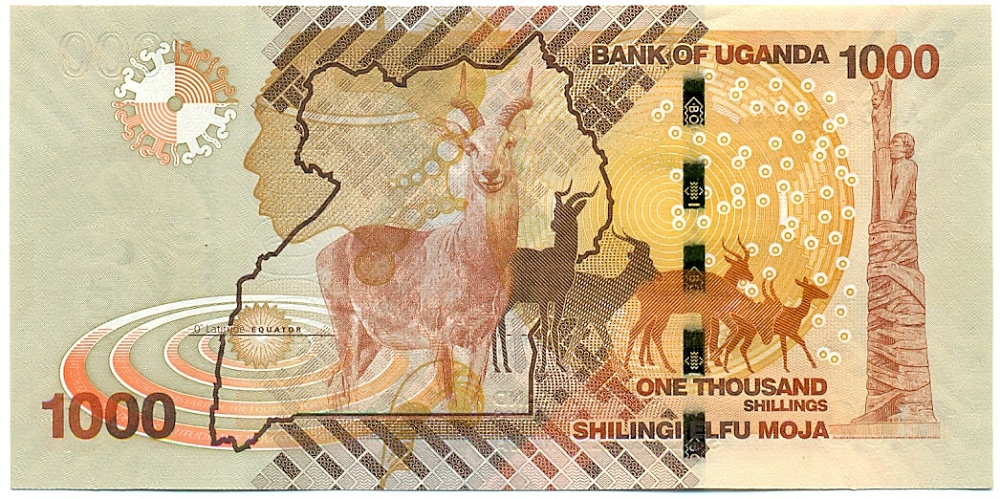 1000 шиллингов 2010 года Уганда — Фото №2