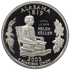 1/4 доллара (25 центов) 2003 года S США «Штаты и территории — Алабама» — Фото №1