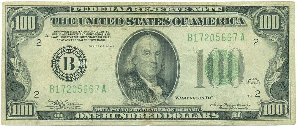 100 долларов 1934 года США — Фото №1