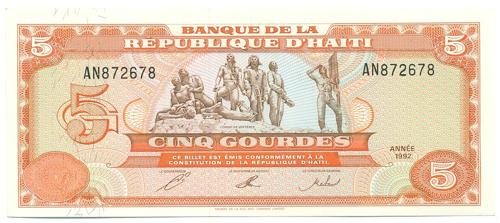 5 гурдов 1992 года Гаити — Фото №1