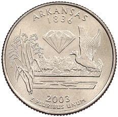 1/4 доллара (25 центов) 2003 года P США «Штаты и территории — Арканзас» — Фото №1