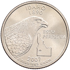 1/4 доллара (25 центов) 2007 года D США «Штаты и территории — Штат Айдахо» — Фото №1